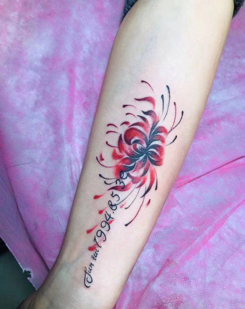 彼岸花纹身图片_手臂纹身图案