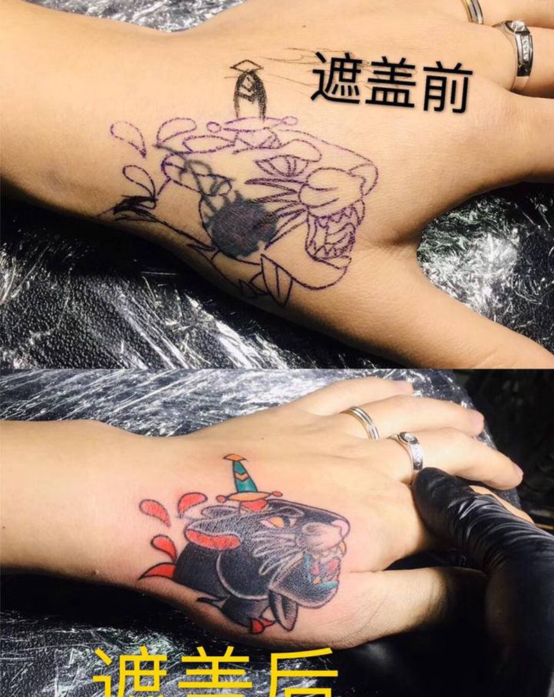 遮盖纹身图片_手部纹身图案