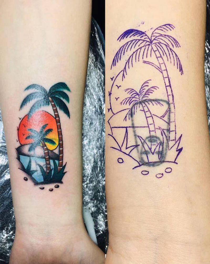 遮盖完成纹身图片_手臂纹身图案