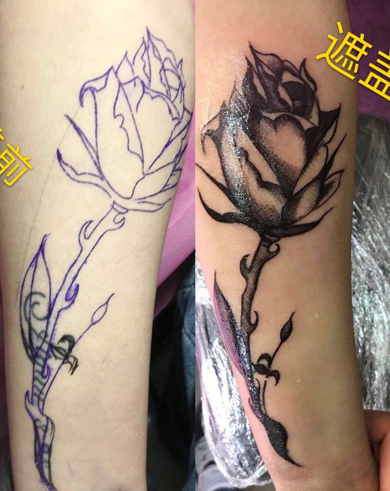 遮盖完成纹身图片_手臂纹身图案