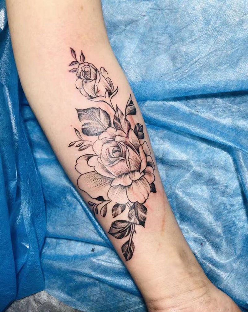 素花纹身图片_手臂纹身图案