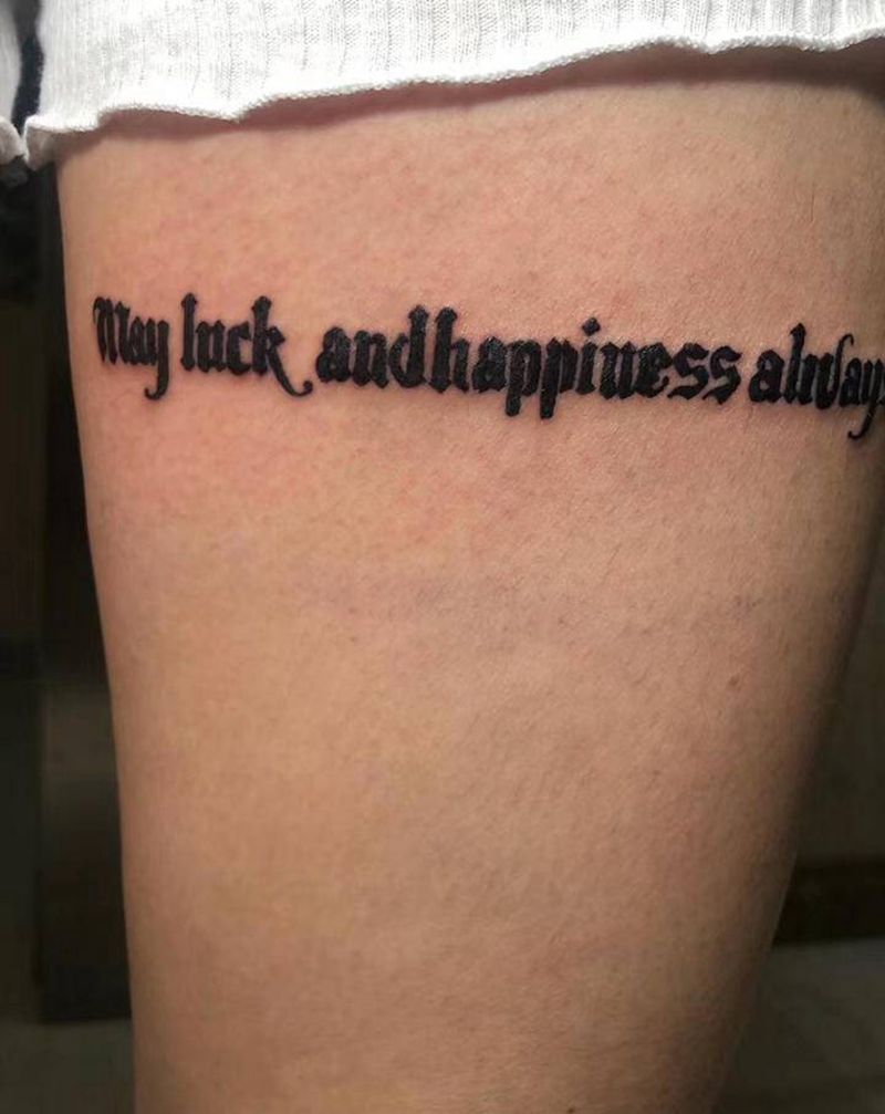 文字纹身纹身图片_腿部纹身图案