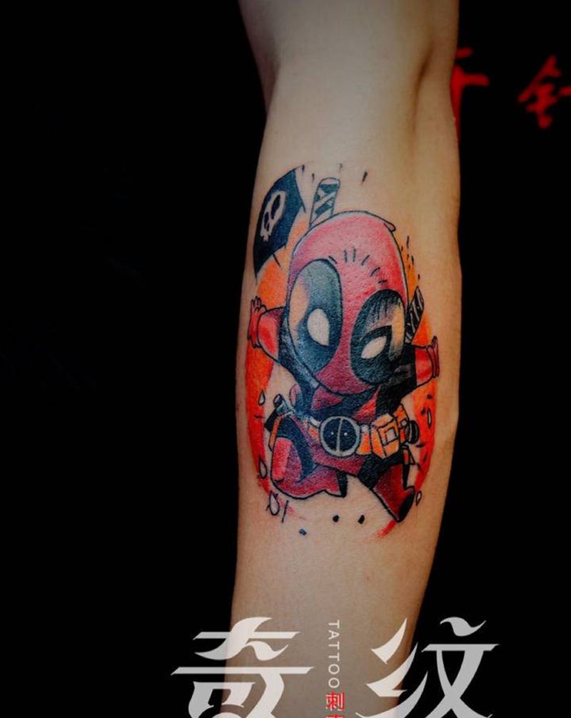 Q死侍纹身图片_手臂New School纹身图案