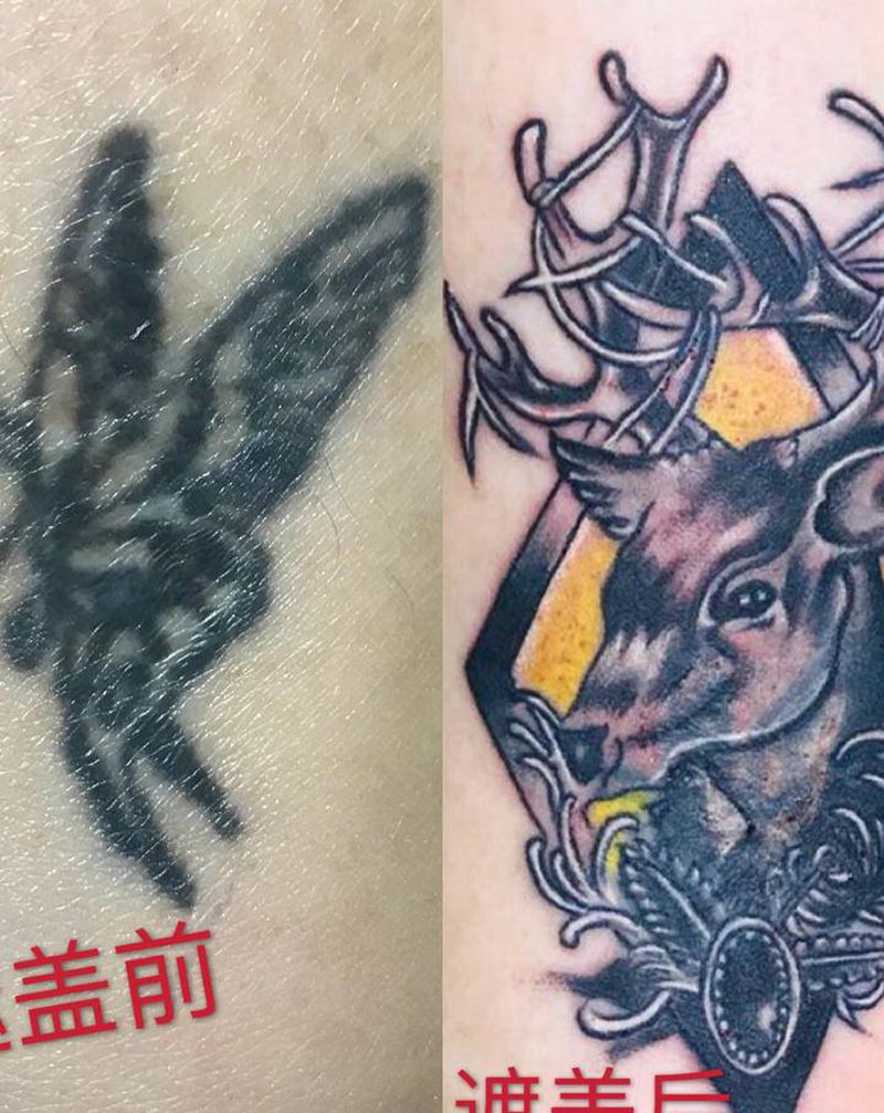 遮盖纹身图片_腿部纹身图案