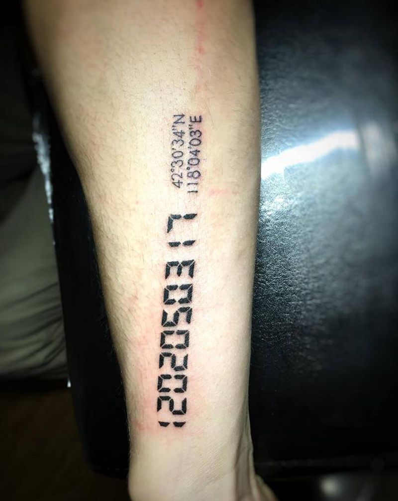 幸运数字纹身图片_手臂花体字纹身图案
