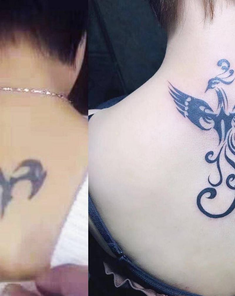 修改纹身图片_颈部纹身图案