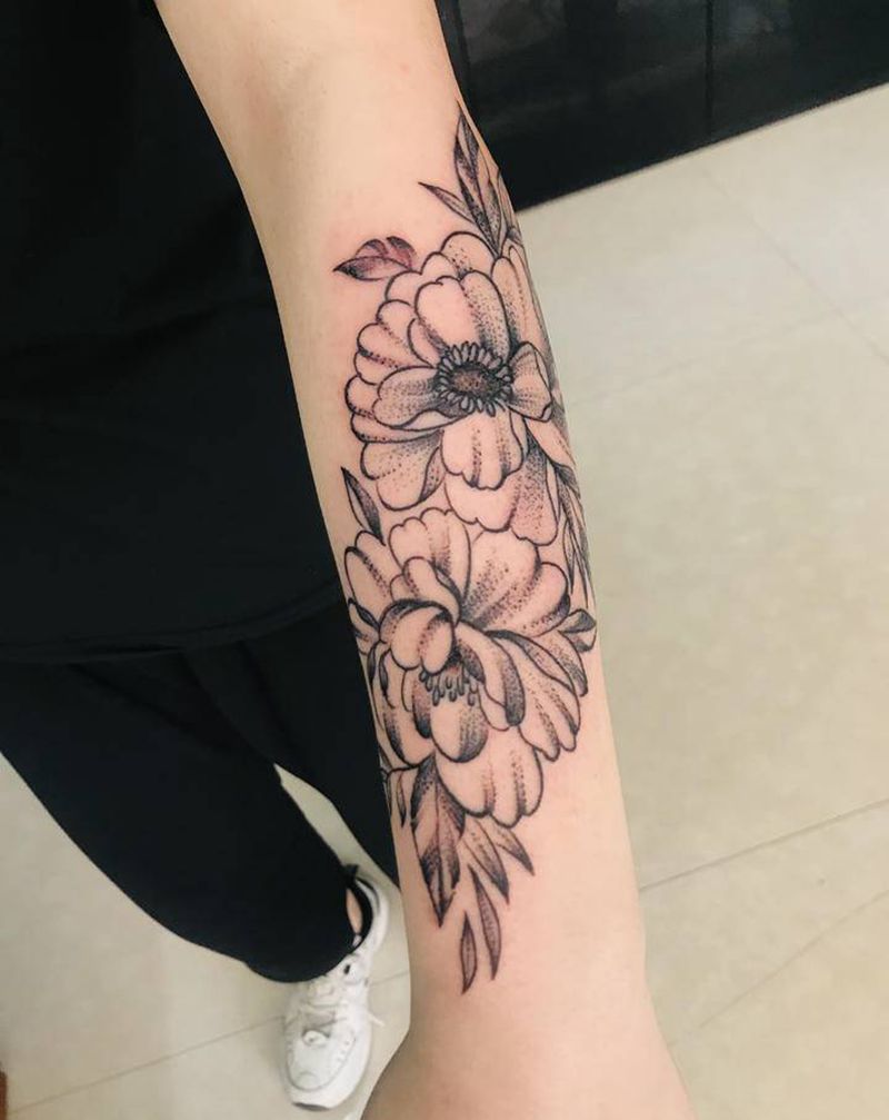 素花纹身图片_手臂纹身图案