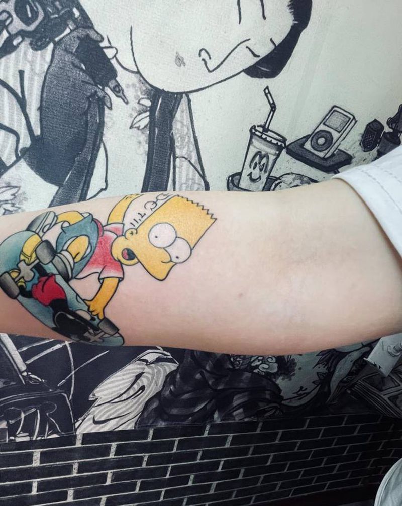 辛普森结合米奇纹身图片_Old School纹身图案