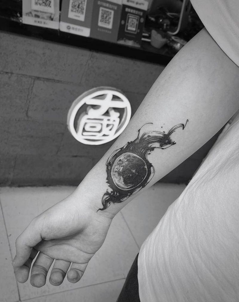 覆盖纹身图片_手部图腾水墨纹身图案