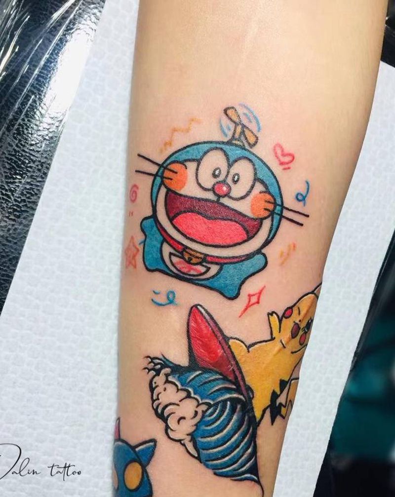 皮卡丘是遮盖刀疤,也是喜欢纹身图片_手臂纹身图案