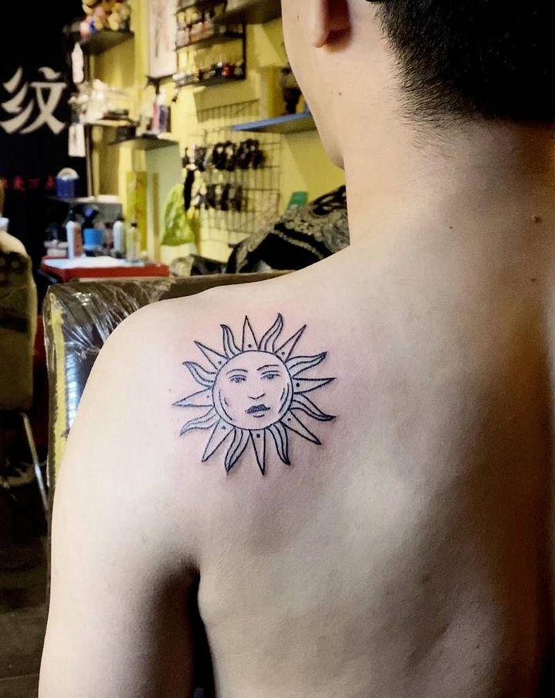 图腾太阳纹身图片_图腾纹身图案