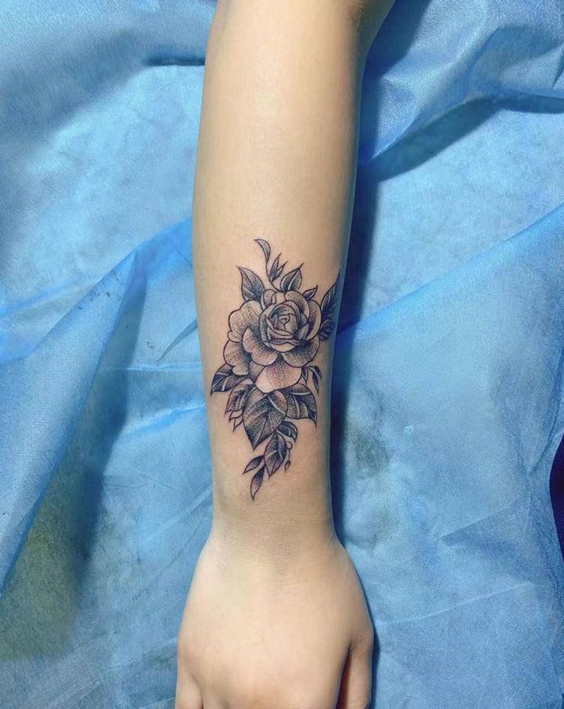 素花纹身图片_手臂纹身图案