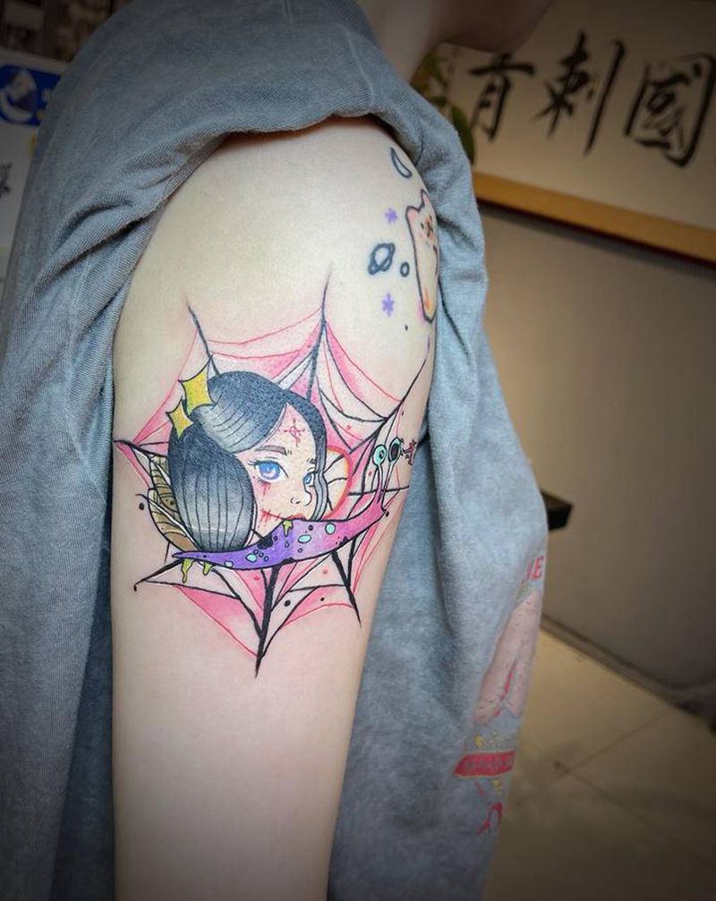 小图纹身图片_肩部水彩纹身图案