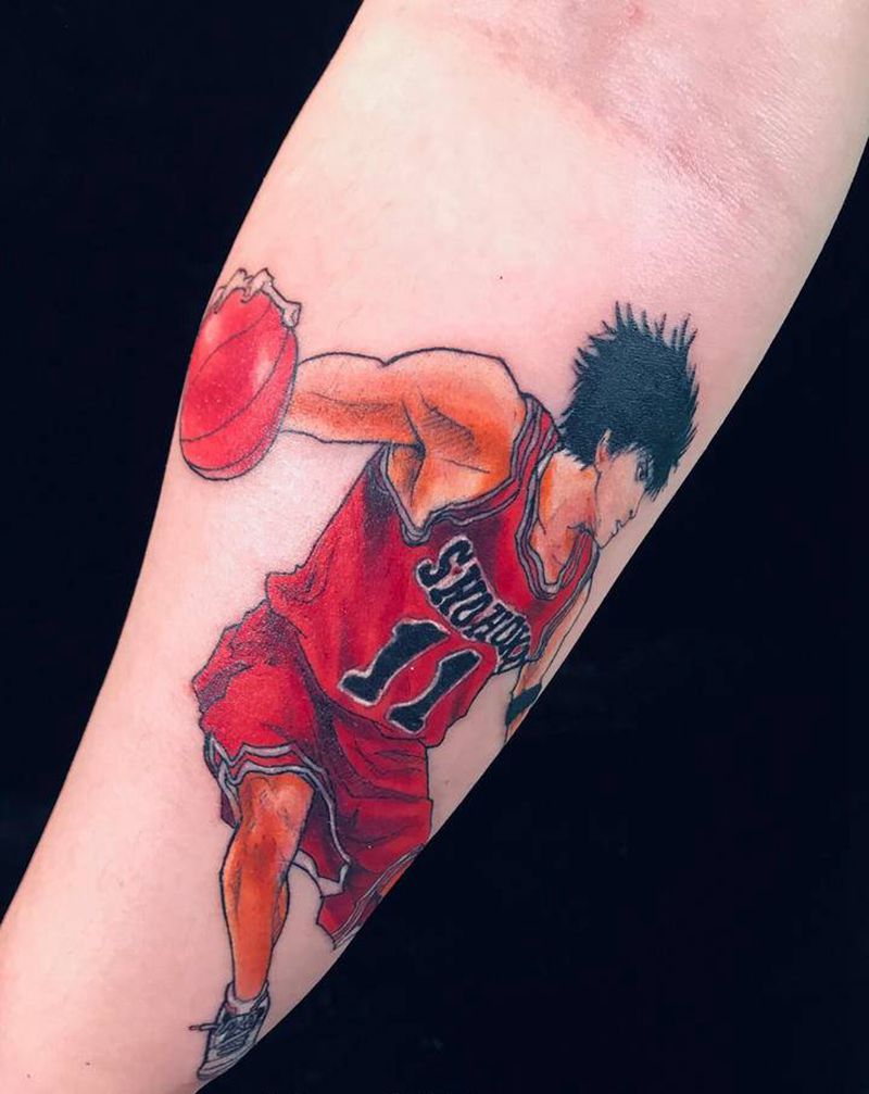 小臂作品 流川枫纹身图片_手臂New School纹身图案