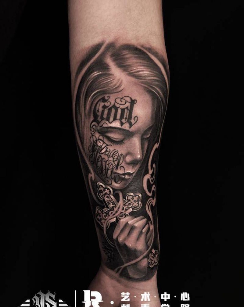 小臂写实作品纹身图片_手臂欧美写实纹身图案
