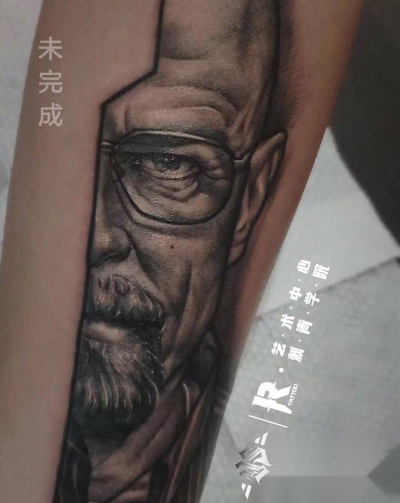 店内写实作品纹身图片_手臂欧美写实纹身图案