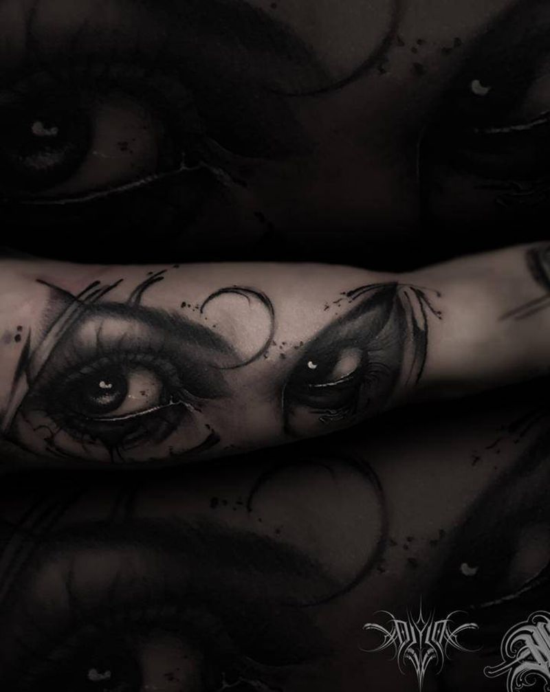 眼睛纹身图片_欧美写实纹身图案