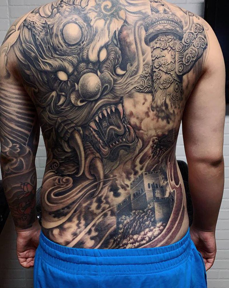 龙纹身图片_背部纹身图案