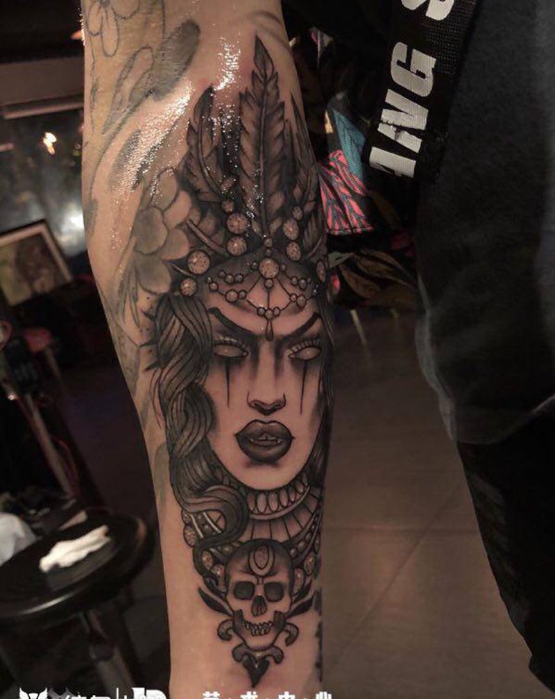 人物肖像纹身图片_手臂纹身图案