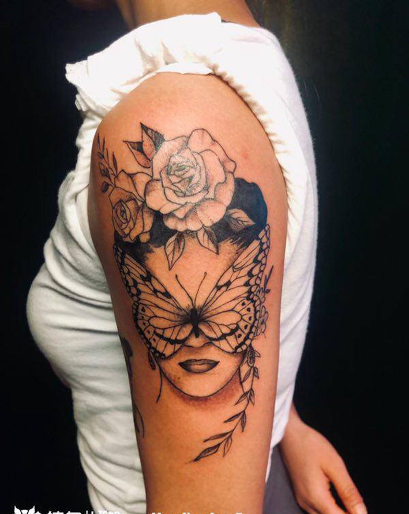 店内作品纹身图片_肩部纹身图案