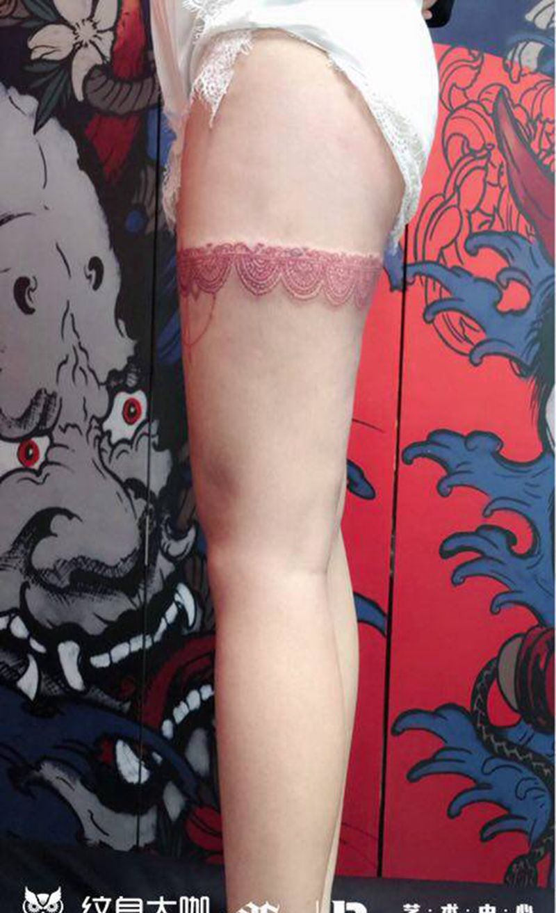 店内作品纹身图片_腿部纹身图案