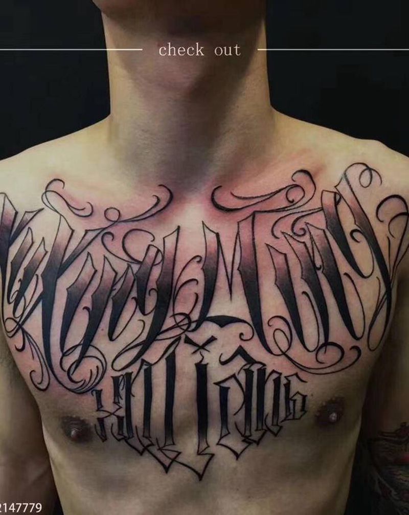 店内作品纹身图片_胸部纹身图案