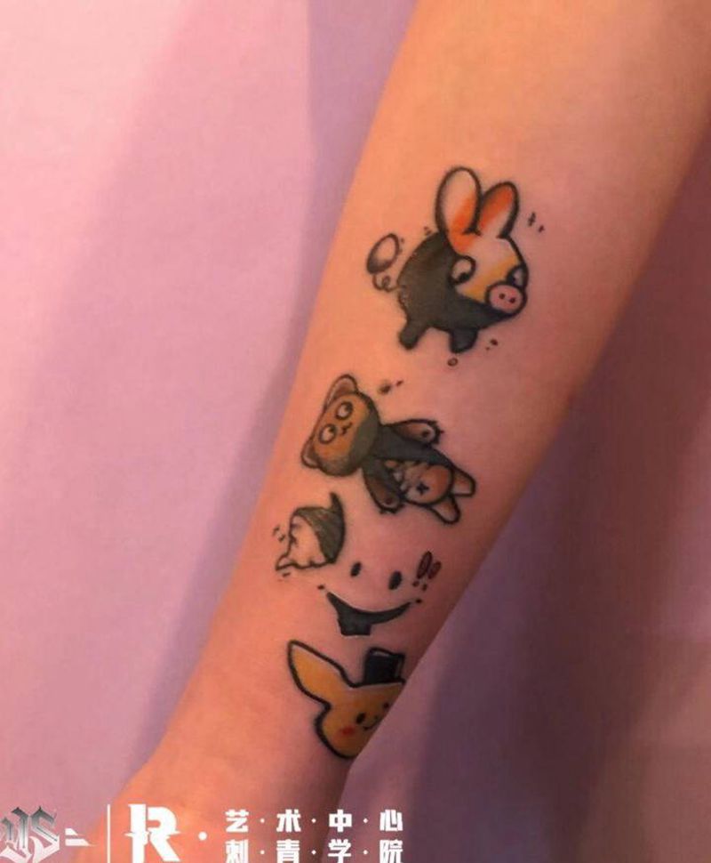 店内作品纹身图片_胸部手臂纹身图案