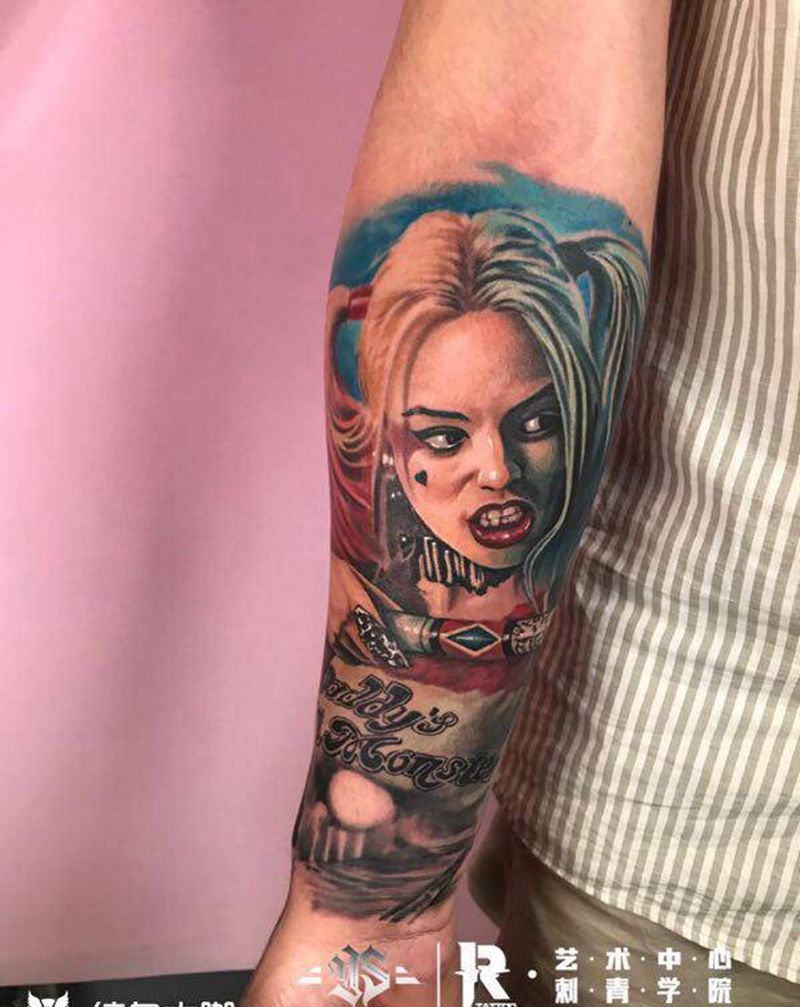 肖像写实作品纹身图片_手臂纹身图案