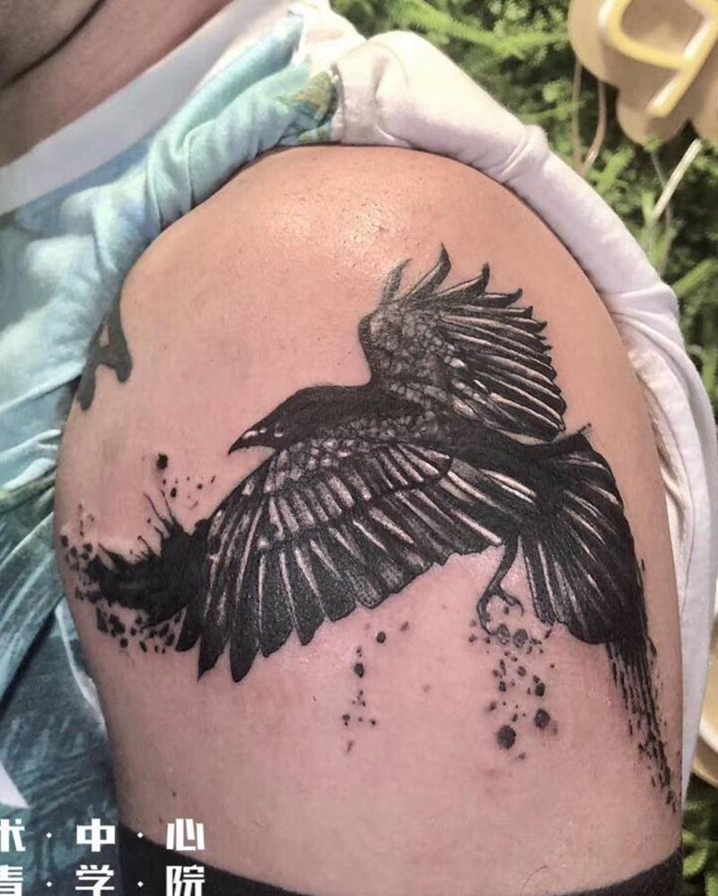 店内作品纹身图片_肩部纹身图案