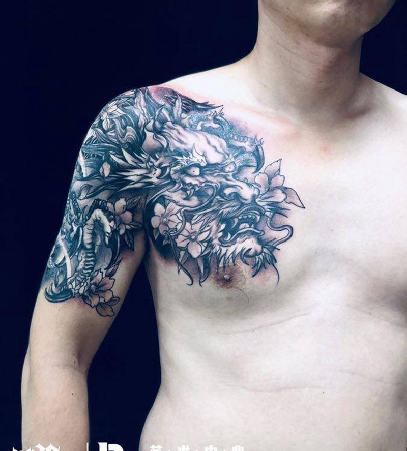 店内作品纹身图片_肩部纹身图案