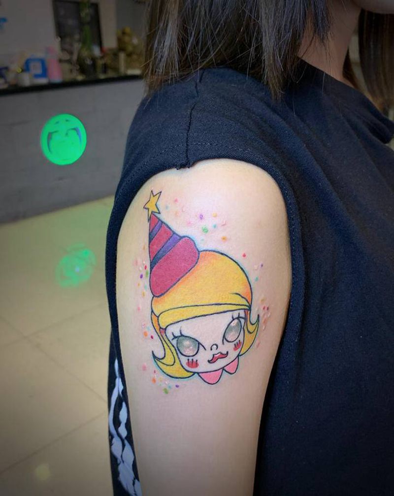 卡通纹身图片_手臂水彩纹身图案