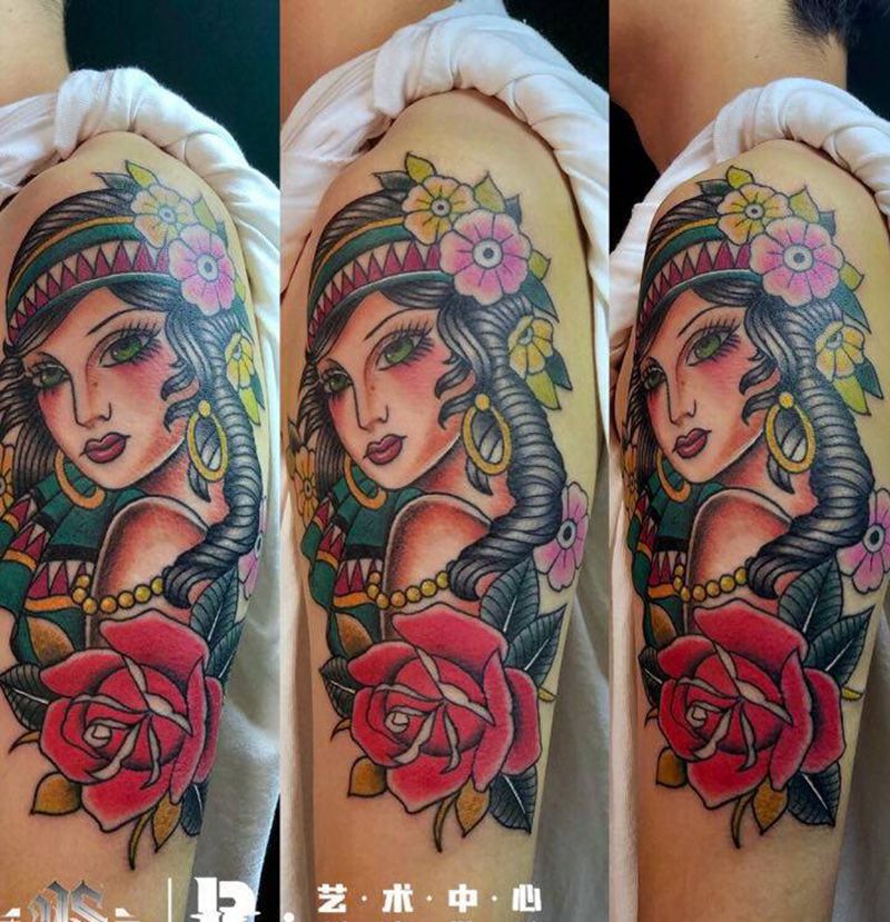 店内作品纹身图片_肩部纹身图案