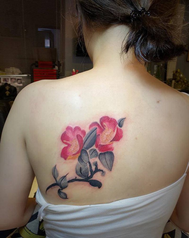 覆盖疤痕纹身图片_肩部水墨纹身图案