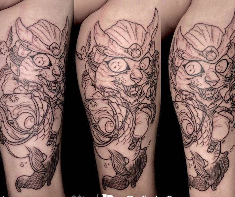 店内作品纹身图片_腿部纹身图案