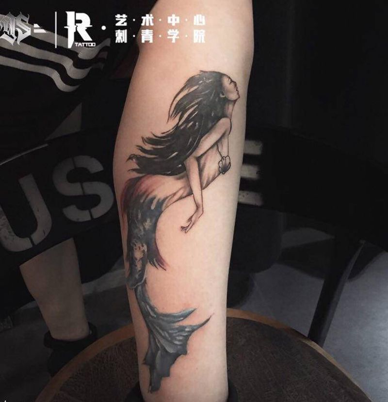 店内作品纹身图片_腿部纹身图案
