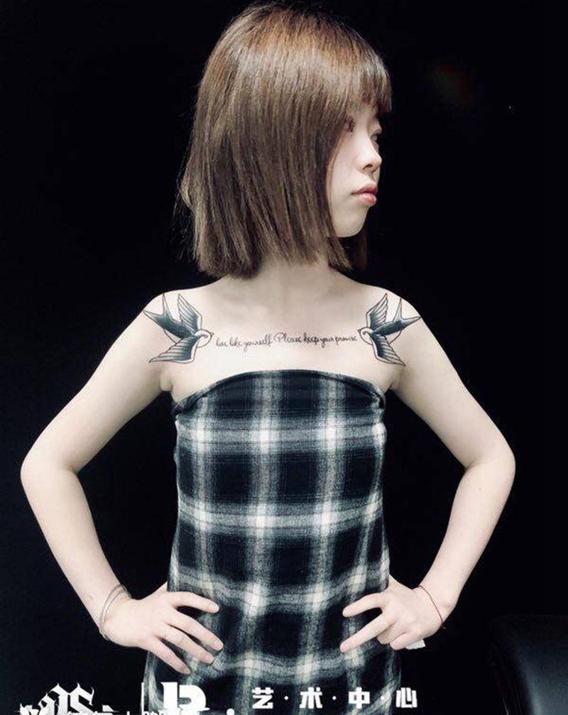 店内作品纹身图片_胸部纹身图案