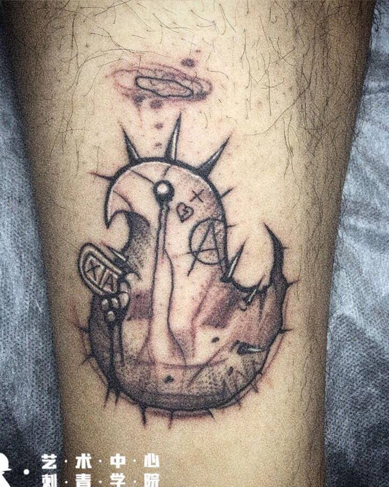 店内作品纹身图片_腿部纹身图案