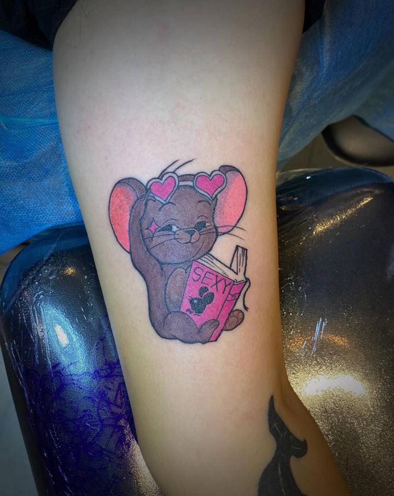 老鼠纹身图片_手臂Old School纹身图案