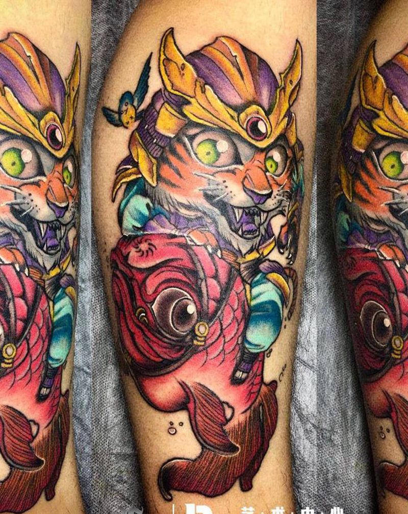 店内作品纹身图片_腿部纹身图案