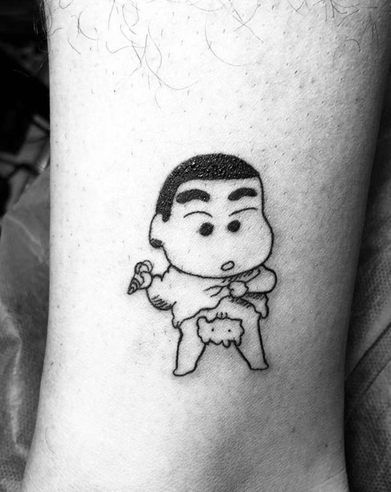 顾客带图纹身图片_腿部几何纹身图案