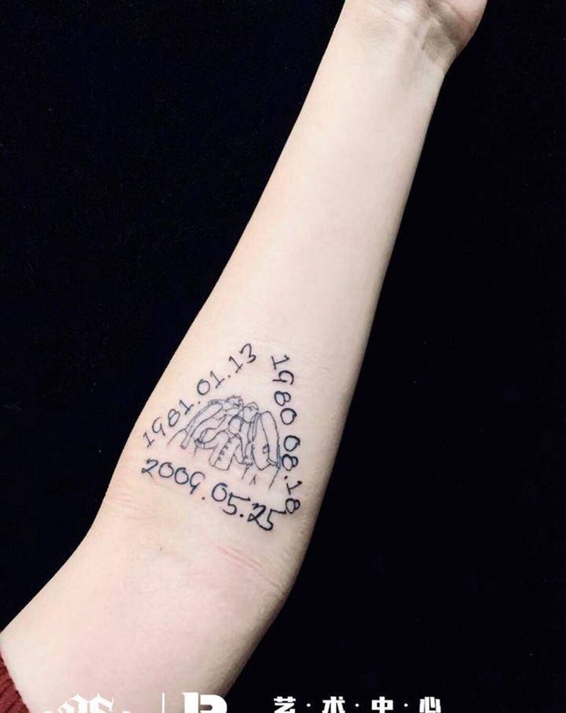 肖像线条纹身图片_手臂纹身图案