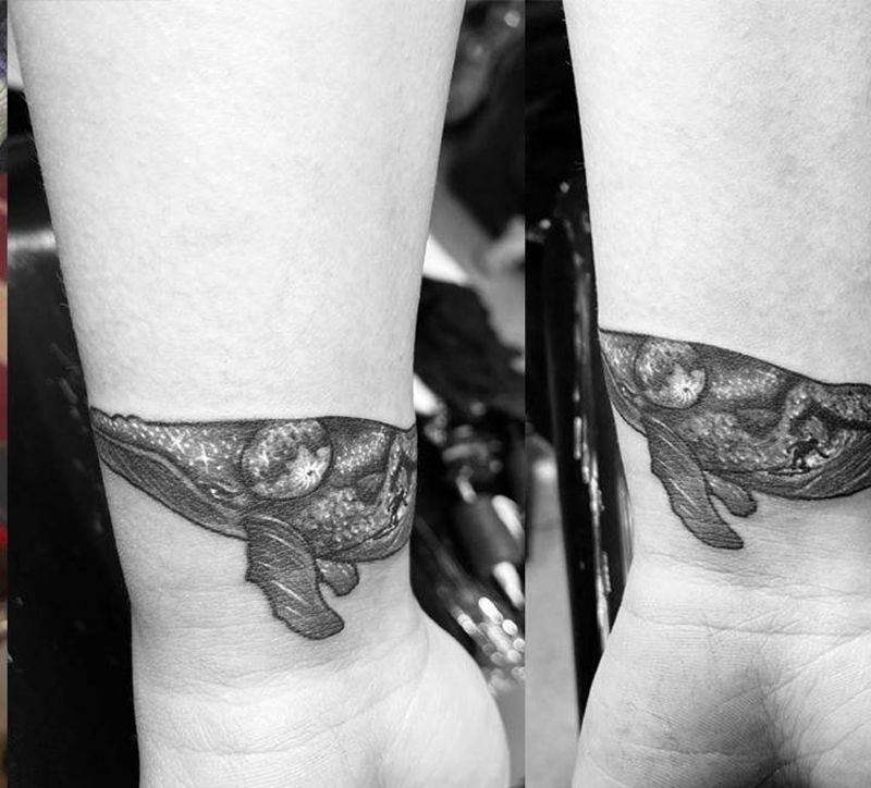 覆盖纹身图片_手臂水墨纹身图案
