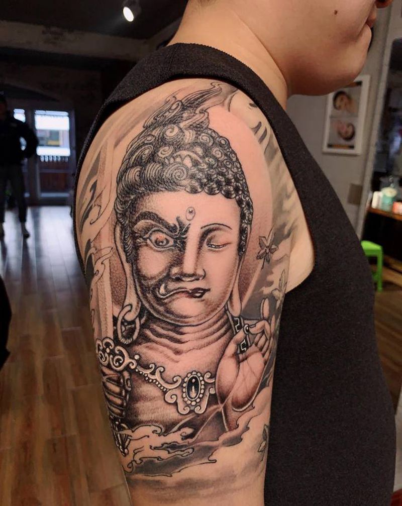 佛纹身图片_手臂纹身图案
