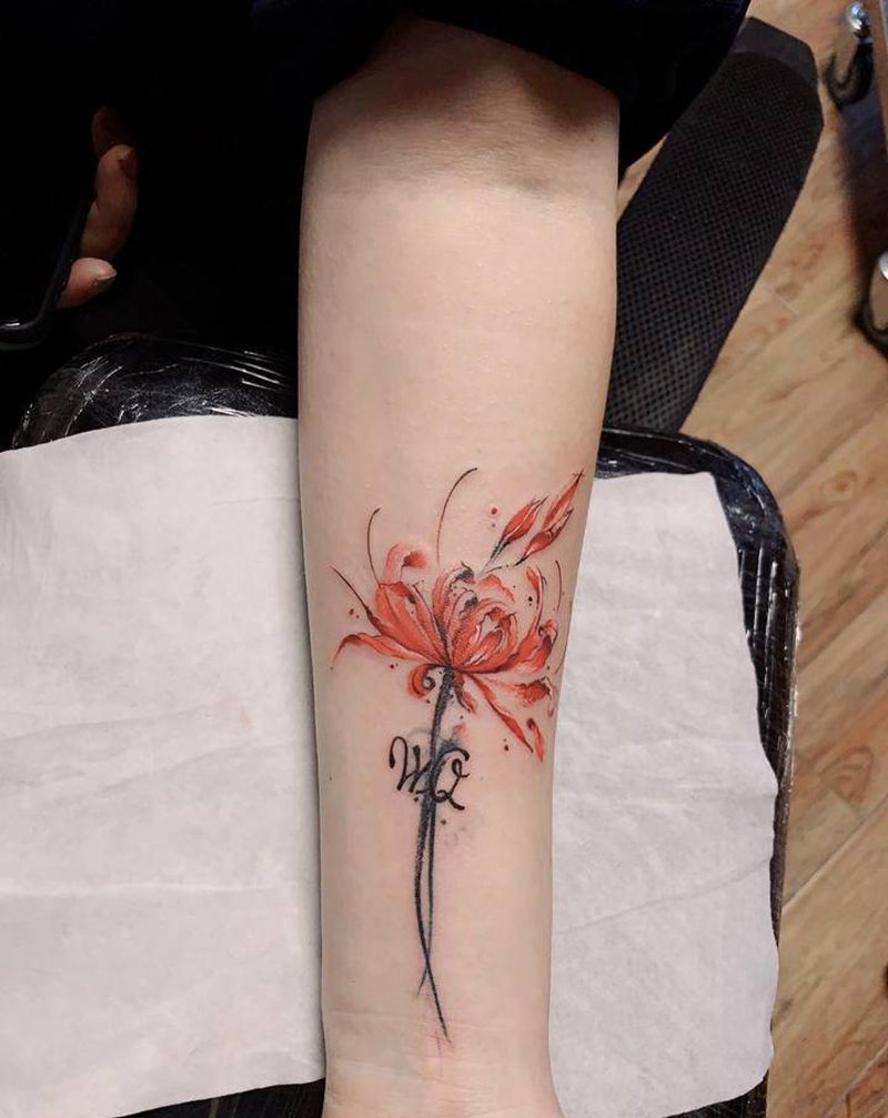彼岸花纹身图片_手臂纹身图案