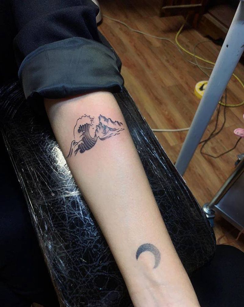山水纹身图片_手臂纹身图案