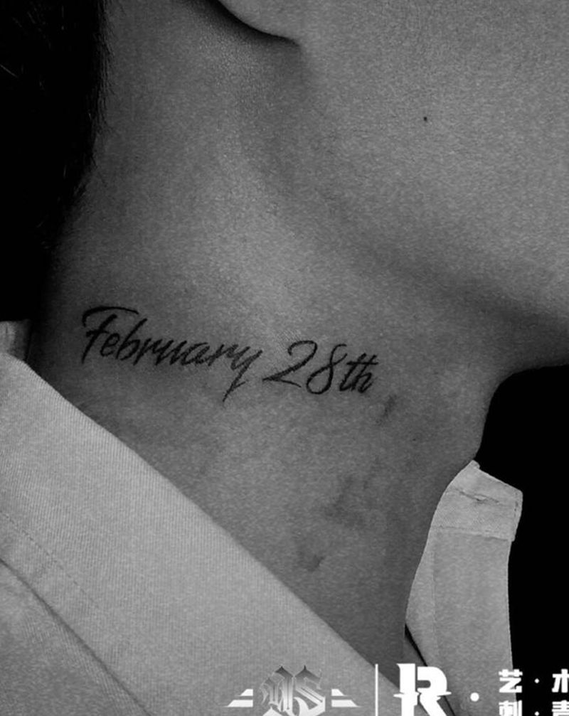 店内作品纹身图片_颈部纹身图案