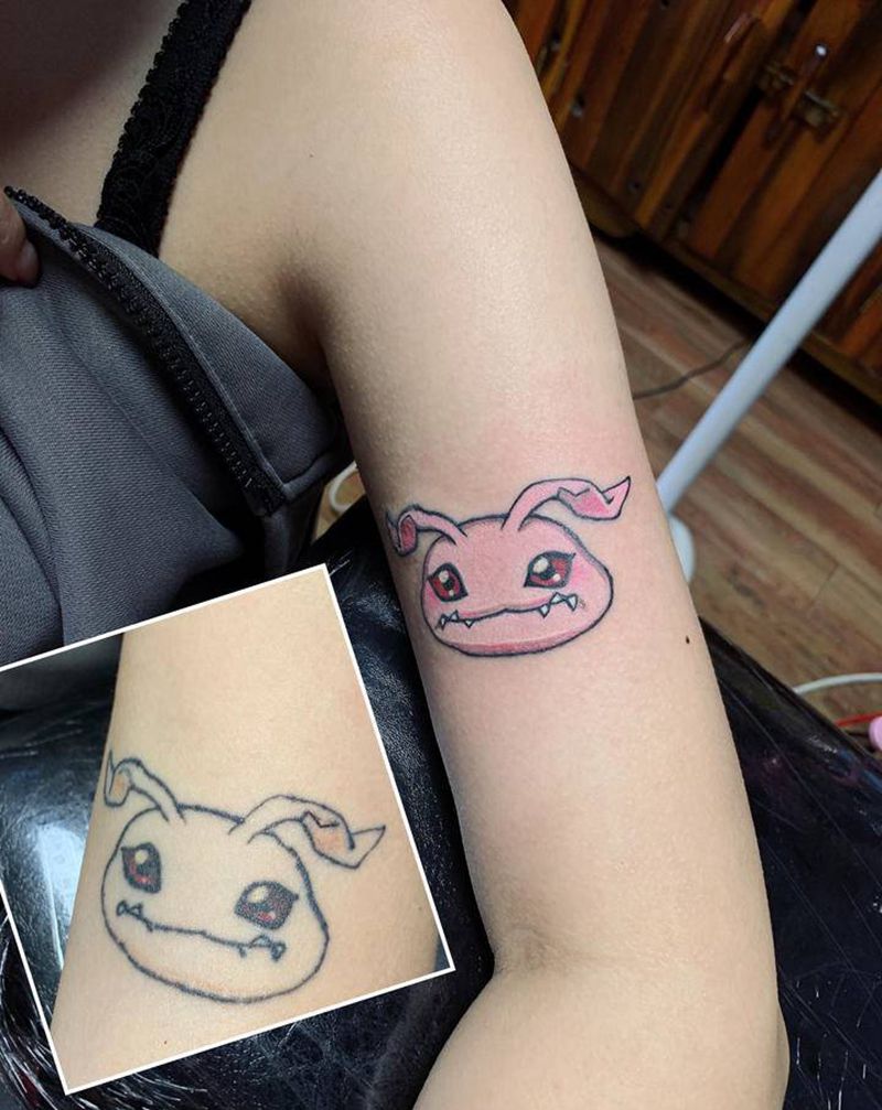 滚球兽纹身图片_手臂New School纹身图案