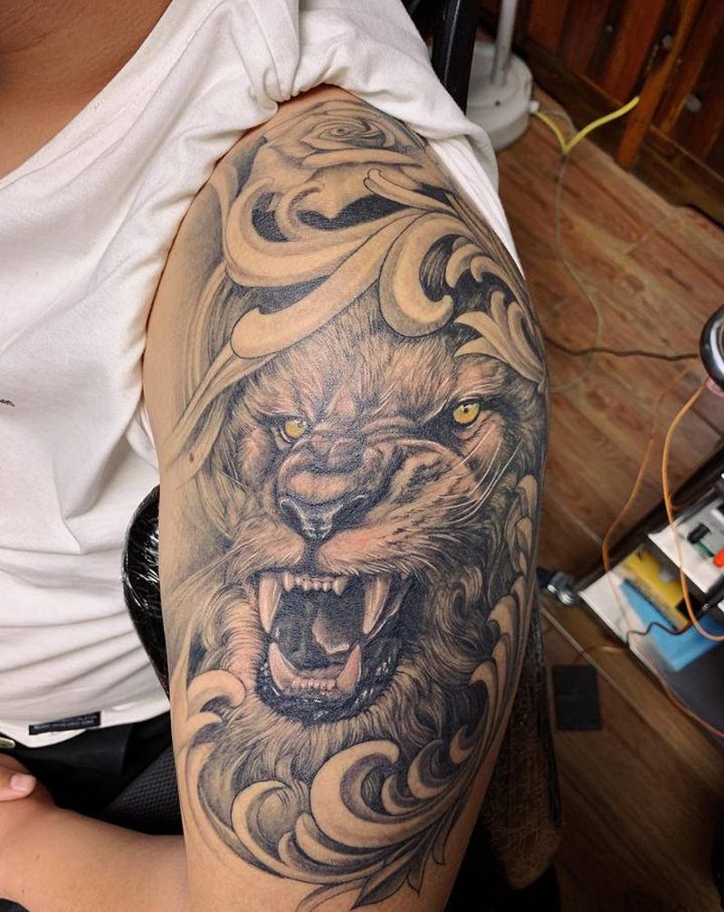 狮子辛巴3纹身图片_手臂纹身图案