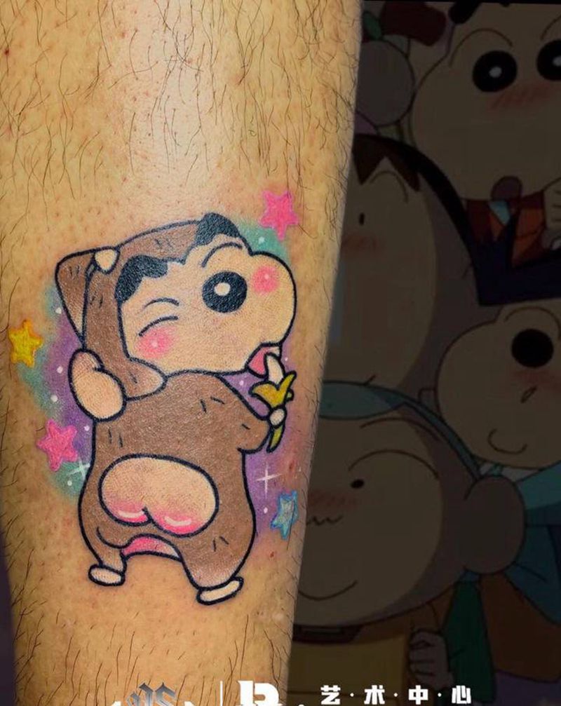 小作纹身图片_腿部纹身图案