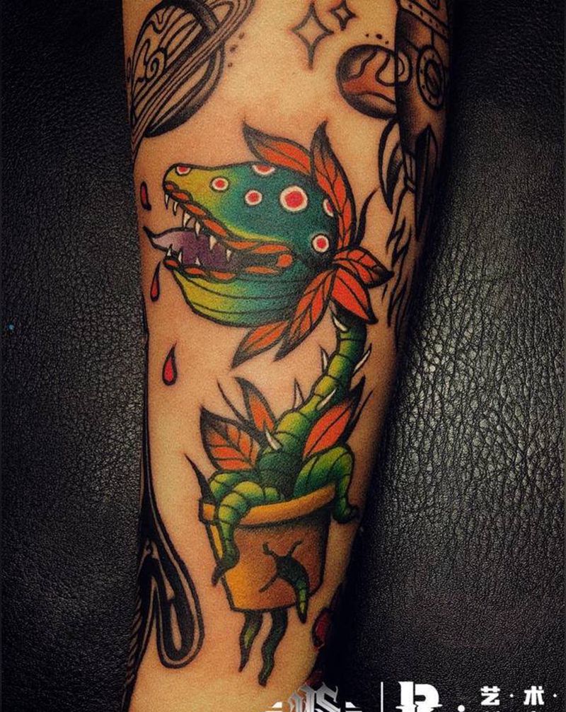 拼接花臂纹身图片_手臂纹身图案